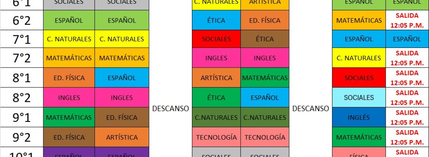 HORARIO LUNES 19